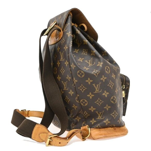 LOUIS VUITTON Montsouris GM Backpack Bag Monogram Leather Brown M51135 77FB766 main image 13